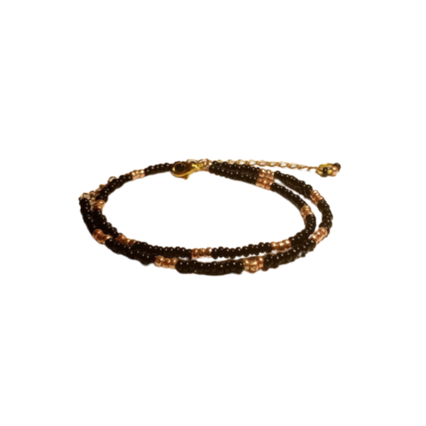 Μάυρο Κολιε-Choker με Χρυσά Seed Beads - τσόκερ, χάντρες, κοντά, ατσάλι, seed beads - 2