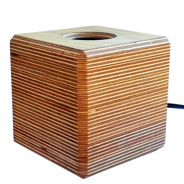 Ξύλινο φωτιστικό με σχήμα κύβου 10x10x10 εκ. - ξύλο, πορτατίφ