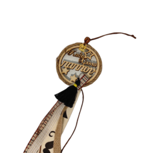 Ξύλινο Στολίδι με ευχή "Καλή Χρονιά Παππού" 35cm ύψος - γούρια, στολίδι, παππούς, charms