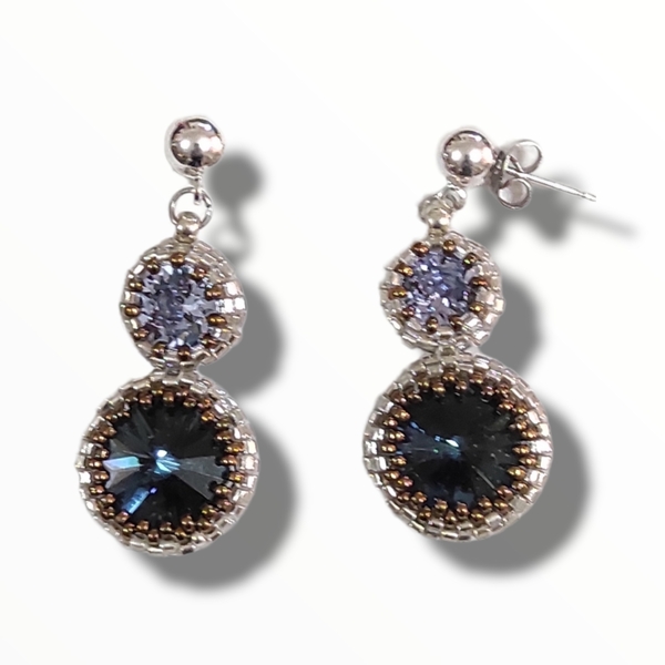 Σκουλαρίκια "Royal blue" - ημιπολύτιμες πέτρες, βραδυνά, μακριά, κρεμαστά, μεγάλα