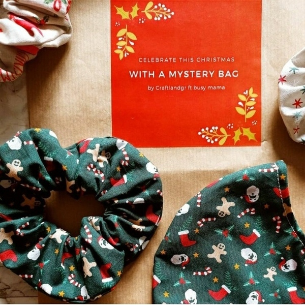Mystery Christmas bag - ύφασμα, δώρο, γούρια, δώρο έκπληξη, δώρα για γυναίκες