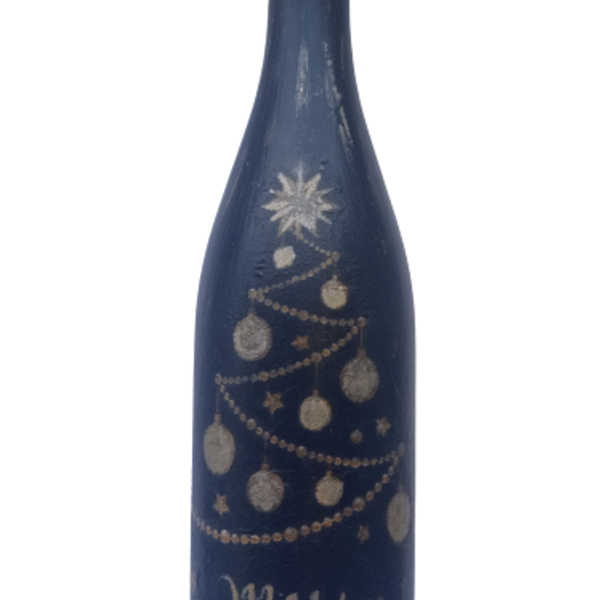 Διακοσμητικό χειροποίητο Χριστουγεννιάτικο μπουκάλι χρυσό δέντρο - γυαλί, διακοσμητικά, δέντρο
