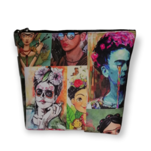 Νεσεσέρ παραλληλογραμμο Frida Kahlo 22*20 - ύφασμα, δώρα για δασκάλες, δώρα για γυναίκες, καλλυντικών, ταξιδίου