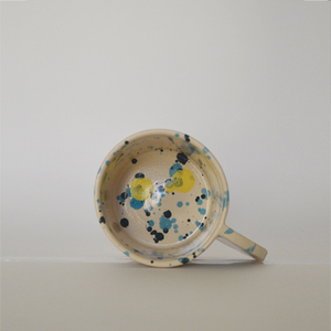 κεραμική κούπα με μπλε splashes και σατινέ φινίρισμα, Δ:10 εκ, Υ:9 εκ - πηλός, κούπες & φλυτζάνια - 2