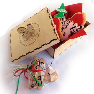 ΞΥΛΙΝΟ SANTA COOKIE BOX 14x18x9cm - ξύλο, διακοσμητικά, άγιος βασίλης