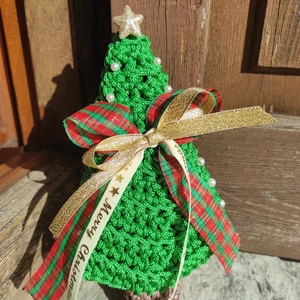 Δεντράκι χριστουγεννιάτικο - νήμα, διακοσμητικά, δέντρο - 3