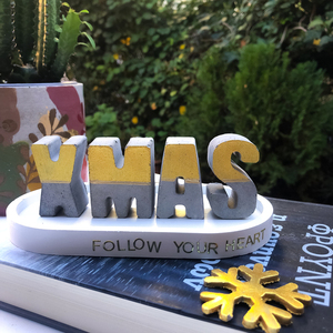Χριστουγεννιάτικο διακοσμητικό xmas Γράμματα από τσιμεντο - τσιμέντο, χριστουγεννιάτικο, διακοσμητικά, χριστουγεννιάτικα δώρα - 3