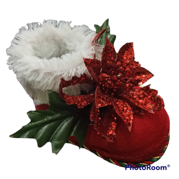 Χριστουγεννιάτικη μπότα κόκκινη με πέρλες - ύφασμα, διακοσμητικά, χριστουγεννιάτικα δώρα