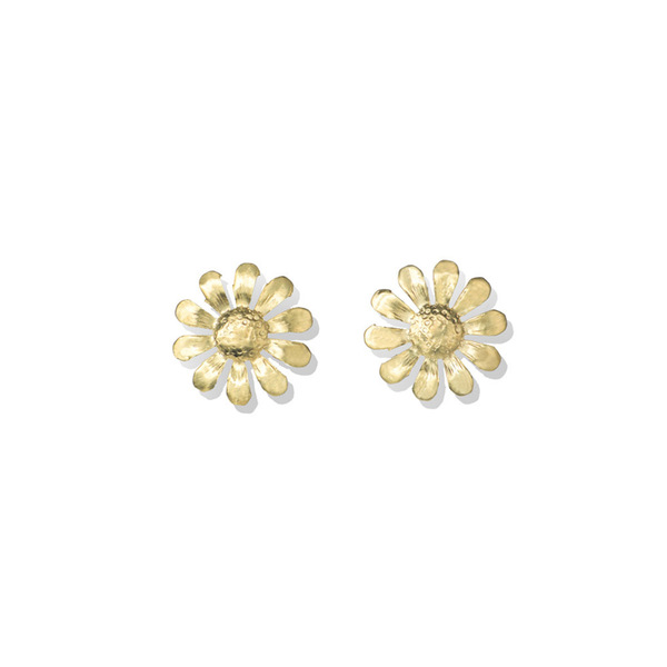 Καρφωτά σκουλαρίκια μαργαρίτες Margie Gold - επιχρυσωμένα, ορείχαλκος, λουλούδι, καρφωτά, μικρά