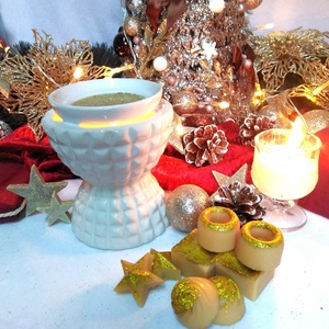 Χριστουγεννιάτικα wax melts καυστήρα ελαίων με γκλίτερ 120gr - αρωματικό, αρωματικό χώρου, κεριά & κηροπήγια - 4