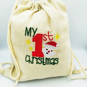 Χριστουγεννιάτικο back pack μωρου - πρώτα Χριστούγεννα