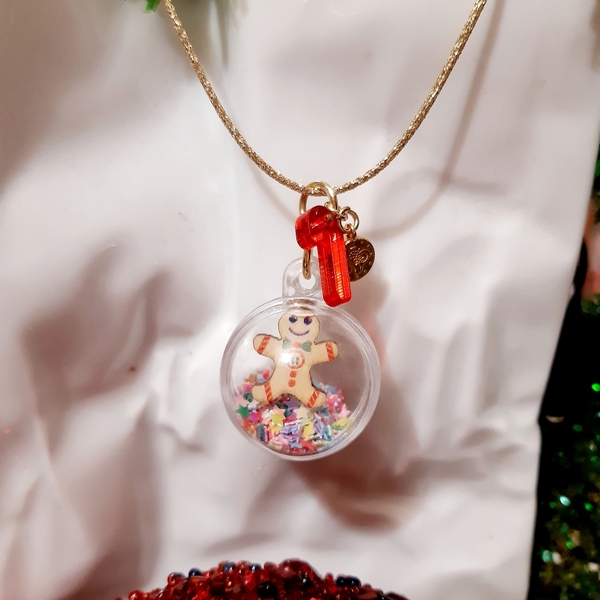 Κολιέ Χριστουγεννιάτικη μπάλα - plexi glass, κοσμήματα, χριστουγεννιάτικα δώρα, candy, μπάλες
