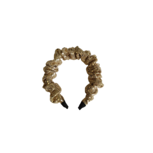 Γυναικεία χρυσή στέκα scrunchie με παγιέτες - ύφασμα, γυναικεία, για τα μαλλιά, στέκες