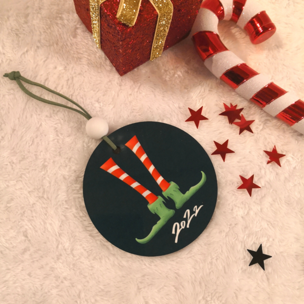 Κρεμαστό Χριστουγεννιάτικο Στολίδι & Γούρι 2022 - Ξωτικό - ξύλο, χριστουγεννιάτικο, στολίδια, μπάλες - 3