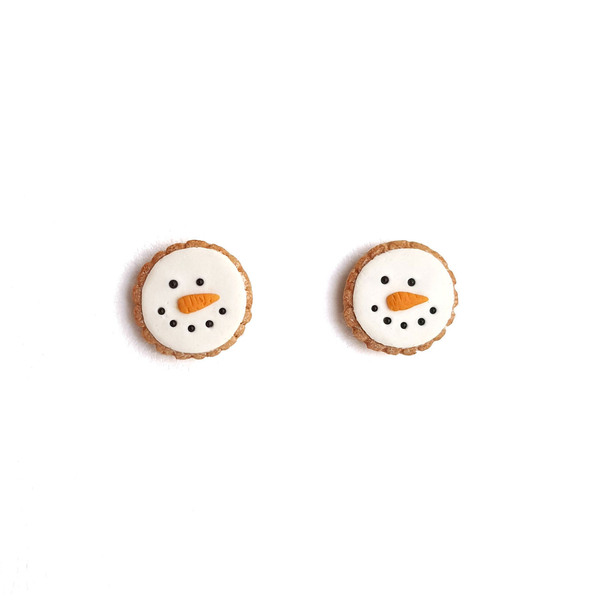 Χριστουγεννιάτικα μπισκότα χιονάνθρωποι - πηλός, καρφωτά, μικρά, ατσάλι, καρφάκι
