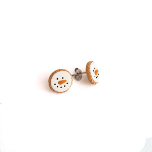 Χριστουγεννιάτικα μπισκότα χιονάνθρωποι - πηλός, καρφωτά, μικρά, ατσάλι, καρφάκι - 2