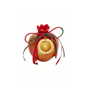 Πήλινο ρόδι γούρι κόκκινο/χρυσό 10εκ.ύψος - πηλός, χριστουγεννιάτικο, ρόδι, γούρια