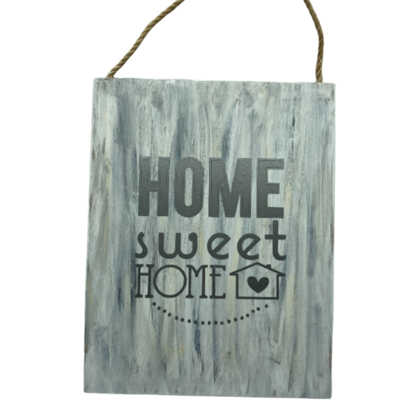 Ξυλινο καδρακι HOME SWEET HOME διαστ. 15x19 εκατ, - πίνακες & κάδρα