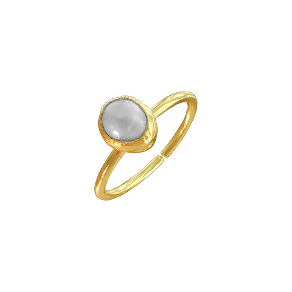 Δαχτυλίδι με Μαργαριτάρι | DAPE2100 - μαργαριτάρι, επιχρυσωμένα, ορείχαλκος, αυξομειούμενα, φθηνά