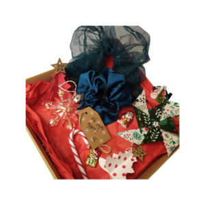 Χριστουγεννιάτικο gift box Mamarina - Πετρόλ - δώρο, χιονονιφάδα, στολίδια, σετ δώρου, δώρα για γυναίκες