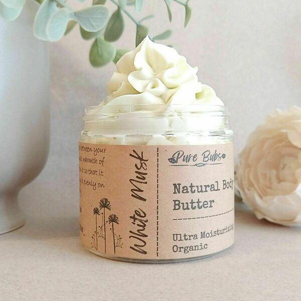 White Musk Organic Body Butter - δώρο, χειροποίητα - 4