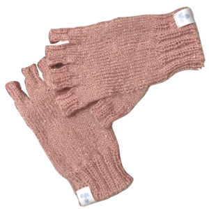 πλεκτά γάντια με μισά δάχτυλα ροζ, 8 x 15 εκ - ακρυλικό