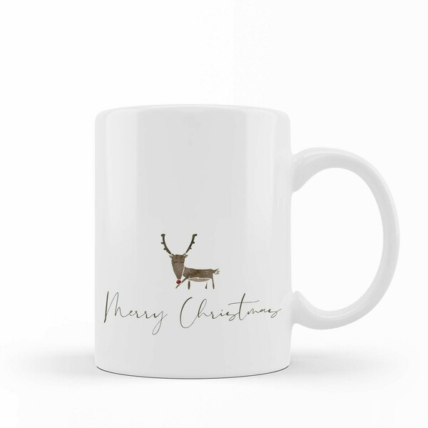 Χριστουγεννιάτικη κούπα - Mug Λευκή "Merry Christmas σχέδιο 1" 11oz - 300ml - πορσελάνη, χριστουγεννιάτικα δώρα, κούπες & φλυτζάνια, κούπες με ονόματα, παιδικές κούπες
