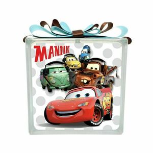 Διακοσμητικό υαλότουβλο-φωτιστικό με αγαπημένο ήρωα των αγοριών - παιδικά φωτιστικά, αγόρι, αυτοκίνητα, ήρωες κινουμένων σχεδίων, personalised