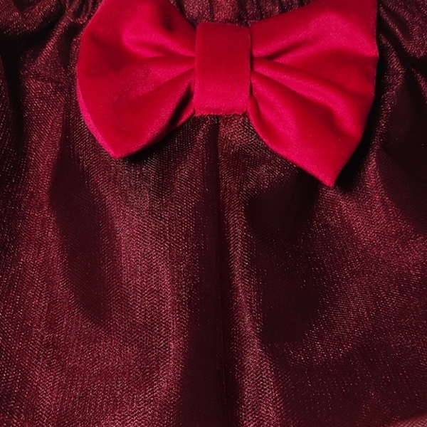 Τούλινη Βρεφική/Παιδική Φούστα (tutu) με Μπορντώ βελούδο φιόγκο - κορίτσι, χριστουγεννιάτικα δώρα, παιδικά ρούχα, βρεφικά ρούχα - 3