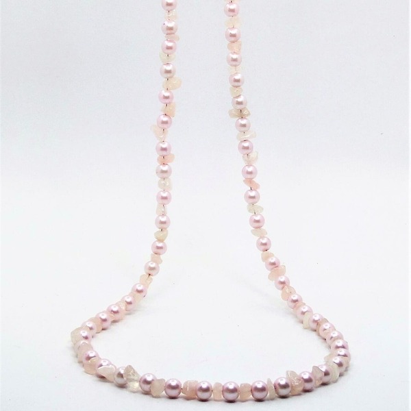 "Princess" - Κολιέ μακρύ ροζάριο με πέρλες, ημιπολύτιμες πέτρες και γυάλινες χάντρες - ημιπολύτιμες πέτρες, χάντρες, μακριά, ροζάριο, πέρλες - 4
