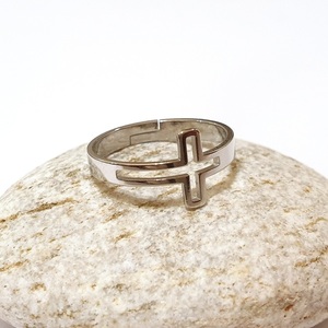 Γυναικείο δαχτυλίδι σταυρός ανοιγόμενο από ατσάλι σε ασημί - γυναικεία, σταυρός, ατσάλι, μεγάλα, αυξομειούμενα - 3
