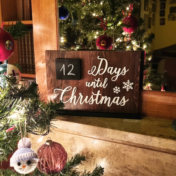 Ξύλινη πινακίδα "Μέρες έως τα Χριστούγεννα" 30x20cm - ξύλο, χριστουγεννιάτικο, διακοσμητικά, χριστούγεννα - 3