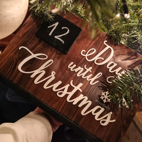 Ξύλινη πινακίδα "Μέρες έως τα Χριστούγεννα" 30x20cm - ξύλο, χριστουγεννιάτικο, διακοσμητικά, χριστούγεννα - 4