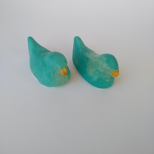 Πουλιά ζευγάρι κεραμικά - πηλός, διακοσμητικά - 2