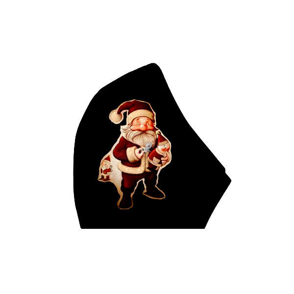 286.Μάσκα χριστουγεννιάτικη-βαμβακερή πολλαπλών χρήσεων-Σχέδιο "Santa 12o". - βαμβάκι, πλενόμενο, χριστουγεννιάτικα δώρα, μάσκες προσώπου - 3
