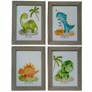 Σετ 4 καδράκια δεινόσαυροι ( 21 χ 16 εκ. ) - πίνακες & κάδρα, αγόρι, δώρο, για παιδιά, ήρωες κινουμένων σχεδίων, παιδικά κάδρα
