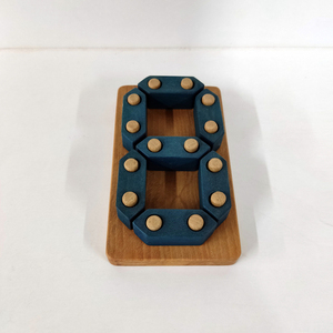 "7 Segment" Ξύλινο παιχνίδι αριθμών με τουβλάκια - 16εκ * 10εκ*4εκ - ξύλινα παιχνίδια - 4