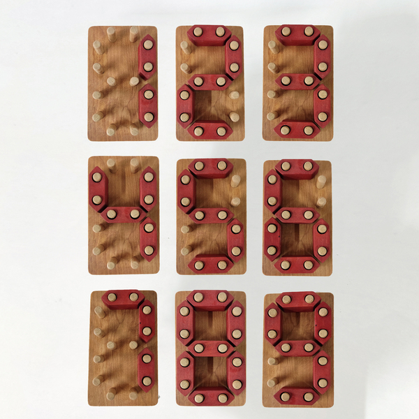 "7 Segment" Ξύλινο παιχνίδι αριθμών με τουβλάκια - 16εκ * 10εκ*4εκ - ξύλινα παιχνίδια - 5