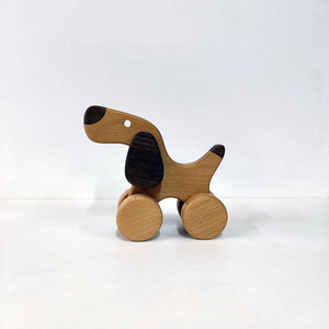 "Μάρκος The Dog" Ξύλινο σκυλάκι με ρόδες - 16εκ * 13εκ * 6εκ - ξύλινα παιχνίδια