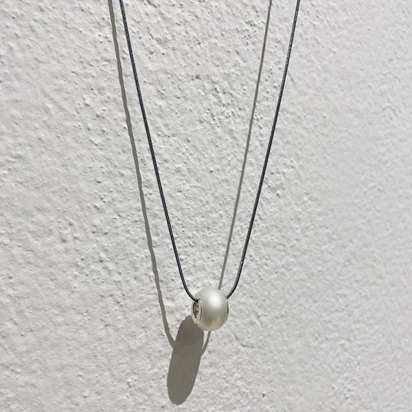 Ατσάλινο κολιέ - Pearl addict - charms, επάργυρα, κοντά, ατσάλι, πέρλες