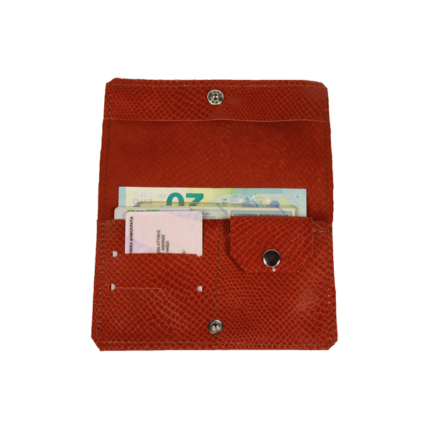 Πορτοφόλι φάκελος με δέρμα χειροποίητο κόκκινο ανάγλυφο - δέρμα, πορτοφόλια - 2