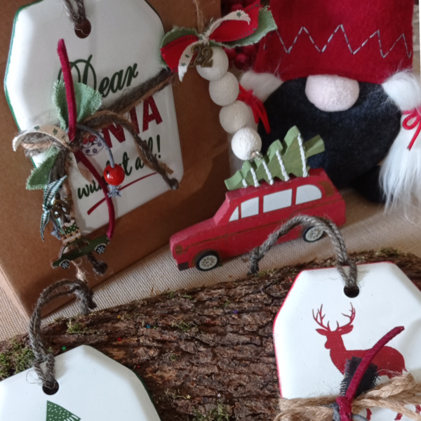 Χριστουγεννιάτικο Κρεμαστό μεταλλικό διακοσμητικό santa 23*12εκ. - charms, μεταλλικά στοιχεία, χριστουγεννιάτικα δώρα, γούρια - 4