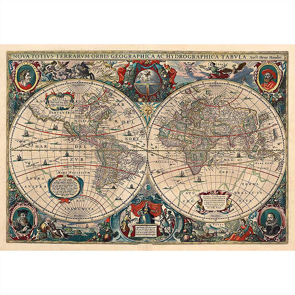 Αφίσα Χάρτης vintage του 1641 μουσαμάς μέγεθος 100Χ70 cm - vintage, διακόσμηση, αφίσες