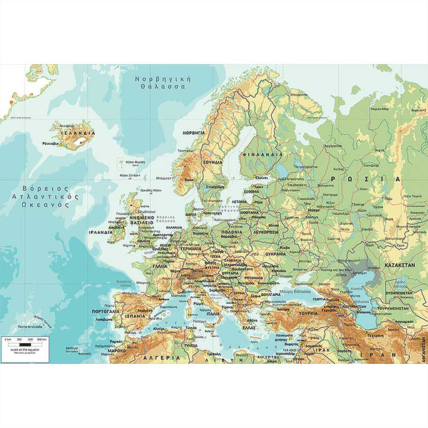 Χάρτης Ευρώπης γεωφυσικός μέγεθος 100Χ70 cm - διακόσμηση, διακοσμητικά