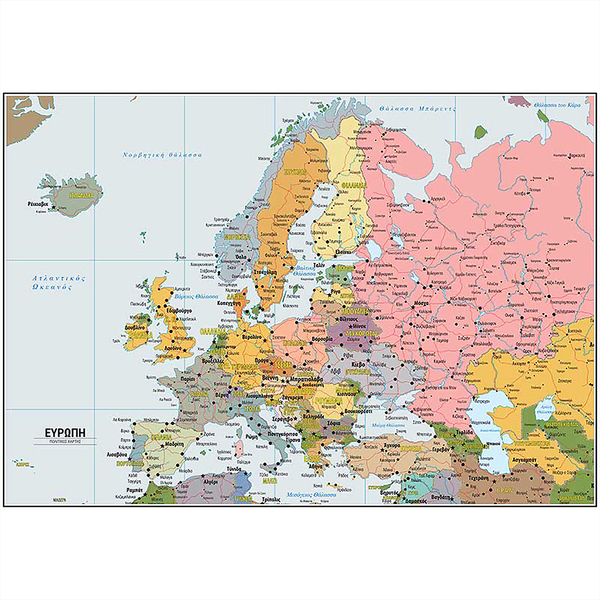 Πολιτικός χάρτης Ευρώπης ΚΩΔ.321 μέγεθος 100Χ70 cm - διακόσμηση, αφίσες