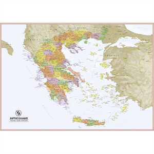 Αφίσα Χάρτης Ελλάδας με νομούς G-34 μέγεθος 100Χ70 cm - αφίσες, διακόσμηση