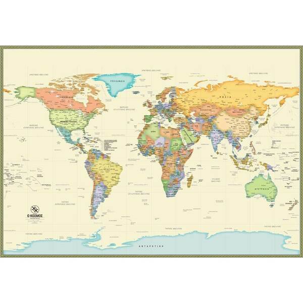 Παγκόσμιος χάρτης Κ.614 μέγεθος 100Χ70 cm - διακόσμηση, αφίσες
