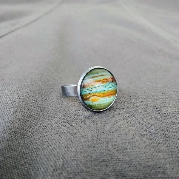"Δίας" - Δαχτυλίδι Πλανήτης 16cm (Ατσάλι) - minimal, ατσάλι, αυξομειούμενα, φθηνά - 2