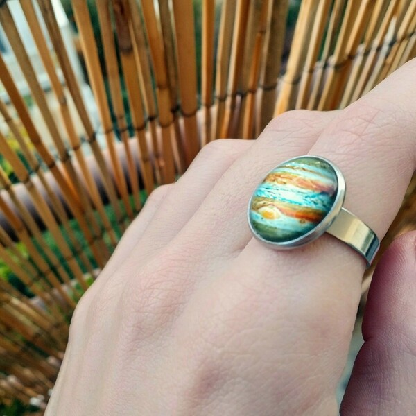 "Δίας" - Δαχτυλίδι Πλανήτης 16cm (Ατσάλι) - minimal, ατσάλι, αυξομειούμενα, φθηνά - 3
