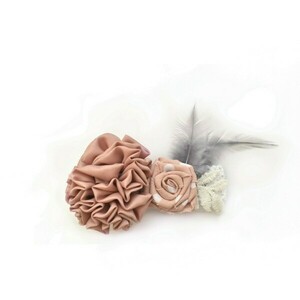 Barrette με ροζ λουλούδια - charms, δώρο, λουλούδια, hair clips